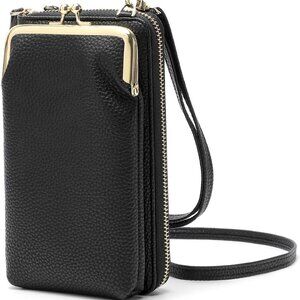 Small Crossbody Phone Bag for Women Cell Phone Purse Wallet Kiss Lock Cute Shoul